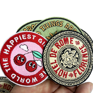 Circular Embroidered Fabric Patches Iron-On <b>Badge</b> for Clothing Decor Woven Felt Material Circle Shape Custom Design - Product Image 3