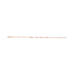 Rose Gold Lab Grown Diamond Minimal Station Link Bracelet - Product Image 1