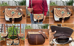Bolso de Cuero Vacuno Genuino de Alta Calidad, Elegante y Personalizado, Bolso Cruzado de Diseño con Herramientas Artesanales para Mujer - Product Image 3