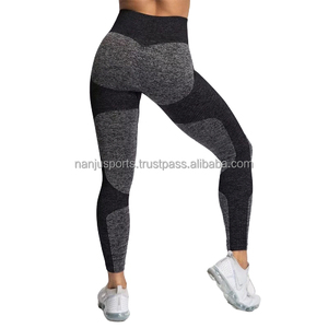 Leggings de fitness taille haute pour femmes pantalons de musculation tricotés respirants - Product Image 5