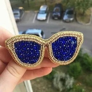 Embroidered Beaded Bag Charms With Seed Beads And Patch Designs Customized Seed Beads Bag Charms key chain Motif Embroidery - Product Image 6