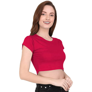 Women's Custom Design Crop Tops Breathable Short Sleeve T-Shirts with Logo Decoration Casual Short Crop Tops for Ladies - Product Image 4