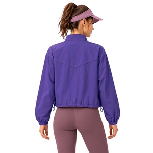 Chaqueta Corta con Cierre Frontal para Mujer, Bolsillos Laterales, Ropa Deportiva, Marca Privada, Exportación - Product Image 2
