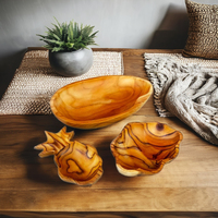 Panier à fruits en teck de haute qualité, fait main, respectueux de l'environnement, design Art Déco, pour la décoration de la maison, taille et forme personnalisables, petite commande