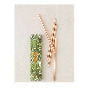 Strong Copper Beverage Tubes Durable Metal Drinking <b>Straws</b> Ideal for Smoothies Fresh Juices Iced Coffee and Chilled Drinks - Product Image 1