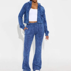 Private Label womens retro <b>90s</b> tracksuit <b>streetwear</b> set athleisure for gymwear Wholesale OEM Factory Supplier - Product Image 4