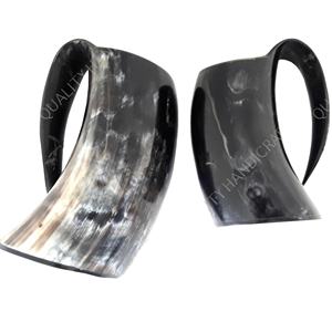 Juego más vendido de 20 oz y 10 oz, jarra de cuerno vikingo Medieval Premium, taza de cuerno de búfalo artesanal de alta calidad para fiestas - Product Image 1