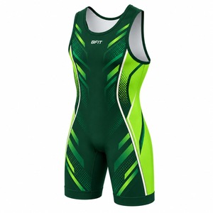 <b>Mens</b> <b>Wrestling</b> <b>Singlet</b> One Piece Sleeveless Spandex/Polyester Stretch Breathable Lightweight Athletic Uniform for Team - Product Image 4