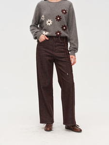 Jean en denim de haute qualité pour femme, taille haute, respirant, décontracté, effet seconde peau, motif floral vintage, coupe droite - Product Image 3