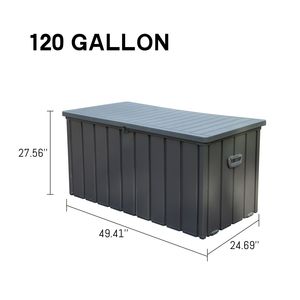 Contenitore da Esterno da 120 Galloni, Grande Box Portaoggetti da Patio con Funzione Impermeabile per Cuscini, Copricuscini, Attrezzi da Giardino, con Serratura - Product Image 3