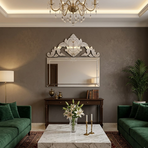 Espejo de Pared Veneciano Ornamentado de Lujo |   Espejo Decorativo de Estilo Barroco Vintage |   Espejo de Vidrio Estilo Antiguo, Decoración Elegante para el Hogar - Product Image 2