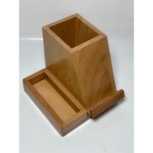 Table Organiser Pen Holder Mobile Holder Mango Wood Sturdy Durable Storage Organizer Table Decor Office Home Use - Product Image 6