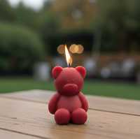 Lilin Beruang Teddy dengan Aroma Mewah, Mudah Dibeli, Mudah Dikembalikan, Label Kustom, Hadiah Ulang Tahun, Lilin Grosir