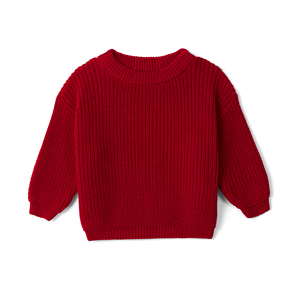เสื้อไหมพรมเด็กแบบยูนิเซ็กซ์  รักษ์โลก  คอกลม แขนยาว สีพื้น ผ้าฝ้ายชั้นเดียว สำหรับฤดูหนาว สวมใส่สบาย - Product Image 1
