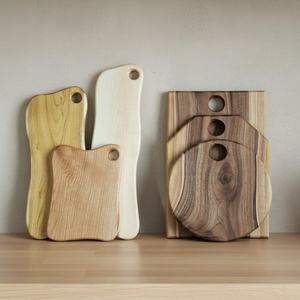 UO Creative Design Irregular Shape Solid <b>Black</b> Walnut Wood Cutting Serving Chopping <b>Board</b> with Handle for Steak Meat Charcuterie - Product Image 2