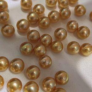 Fabricant en gros, boucles d'oreilles en perles naturelles classiques de 9 à 10 mm, rondes avec de légères imperfections, artisanat en or K 925 de précision - Product Image 3