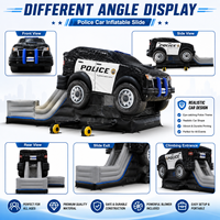 Structure gonflable de police commerciale avec toboggan et aire de jeux pour fêtes d'enfants et événements à louer