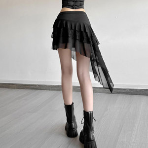 Gothic Pleated Skirt Black High Waisted Mini Skirts Women Fashion Punk Style Streetwear Custom Wholesale - Product Image 4