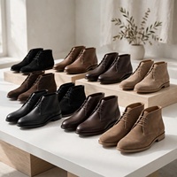 Bottes Chukka en Cuir Véritable pour Hommes – Chaussures Premium Antidérapantes et Respirantes Toutes Saisons – Modèles Variés – Lot de Stock à l'Exportation