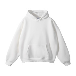Sweat-shirt à capuche beige pour homme, coupe classique, 100 % coton French Terry, décontracté, pour l'automne, personnalisé, poids lourd, style hip-hop, couleur unie - Product Image 2