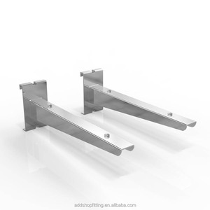 Braket rak Tampilan kaca dinding panel grid kawat logam untuk toko - Product Image 3