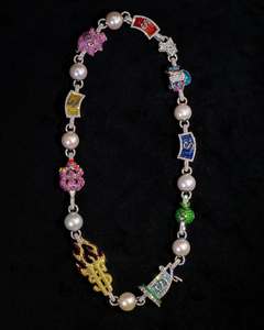 Collar de Cadena con Eslabones de Perlas de Agua Dulce y Moissanita Dorada Personalizada, Colgante Geométrico de Plata de Ley 925, Regalo Unisex Moderno y a la Moda - Product Image 1