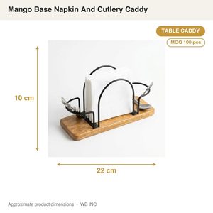 Porta Cubiertos de Hierro Hecho a Mano de 22 cm en Negro con Base de Mango, para Decoración del Hogar, Hoteles y Bodas - Product Image 4