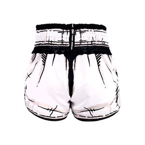 Nuevos Pantalones Cortos de Muay Thai con Logotipo Blanco para Hombre, Ropa de Entrenamiento de MMA, Corte Regular, Duraderos, Transpirables, Ligeros, Estampados - Product Image 3