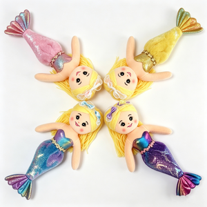 Juguete de sirena suave y personalizado, muñecas de peluche con temática del océano para niños, juguete de peluche de sirena decorado con lazo. - Product Image 1