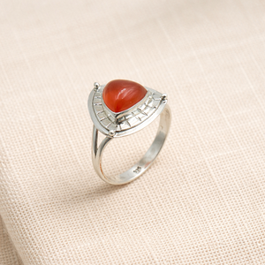 Orange Carnelian Gemstone <b>Ring</b> Pure 925 Sterling Silver Handmade <b>Statement</b> <b>Ring</b> Rose Gold Yellow Gold Plated Jewelry for Unisex - Product Image 1
