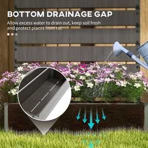 "Dark Gray Plastic <b>Planter</b> <b>Box</b> with Trellis for Climbing Plants & Outdoor Garden" - Product Image 6