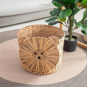 Práctica Cesta de Almacenamiento de Jacinto de Agua con Forma de León para Niños, Hecha a Mano, Sostenible, Multifuncional, con Diseño Bonito, Organizador de Juguetes - Product Image 2