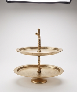 Modern Gold Metal 2 Tier Cake Stand Luxury Branch Stem Dessert Display Tray <b>Twig</b> Handle Cupcake Holder Party Table <b>Decor</b> - Product Image 4