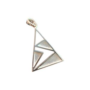 Colgante con forma de triángulo de Plata de Ley 925 de alta calidad, ajuste de bisel chapado en oro de 14 quilates para cenizas, trabajo de resina, recuerdo, joyería fina - Product Image 1