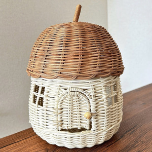 Casa de juegos de mimbre para niños pequeños, juguete de simulación, excelente calidad, casas de juegos tejidas a mano. - Product Image 1