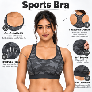 Sujetador Deportivo para Mujer, de Alta Sujeción, Espalda Cruzada, Logotipo Frontal, Transpirable, Ecológico, Spandex/Poliéster, para Yoga, Fitness, Ejercicio Diario - Product Image 6