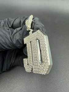 Colgante de Moissanita con Letra Inicial J D Personalizable Estilo Hip Hop, Letra Grande con Incrustaciones, Plata de Ley 925, Joyería Fina, Colgantes y Dijes - Product Image 4