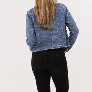 Casual Women Winter Knitted <b>Jeans</b> Jacket Slim Fit Button Front Washed Cotton Breathable Streetwear Daily Wear Outerwear Fashion - Product Image 4