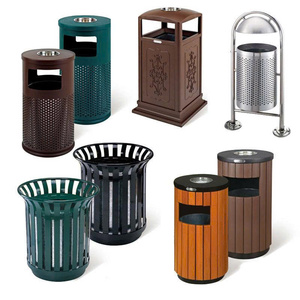 <b>Outdoor</b> Open Top Slatted Metal Sturdy Trash <b>Bin</b> Park Commercial Waste Container <b>Rubbish</b> <b>Bin</b> Barrel Hotels OEM ODM Manufacturer - Product Image 3