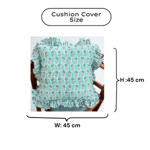 Funda de Almohada Cuadrada Boho Floral Hecha a Mano con Volantes, 100% Algodón Premium, Ecológica, Antibacteriana, Lavable y Personalizable - Product Image 6