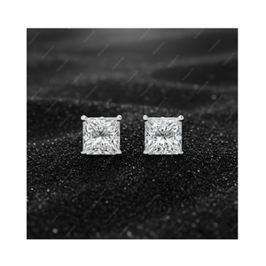 Regalos de Navidad, Pendientes de Diamante Cultivado en Laboratorio con Certificación GIA IGI de 3.0ct, Oro Fino de 925, Chapado en Plata de Ley, para Él y Ella - Product Image 1