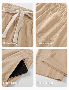 Pantalon de jogging ample et confortable pour homme, 100 % coton, uni, doux, léger, style streetwear, décontracté, avec poches - Product Image 6