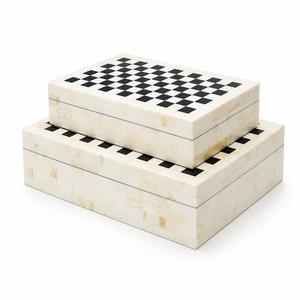 Boîte à mouchoirs décorative en résine bleue et blanche avec couvercle en bois, porte-papier pour la maison, l'hôtel, la salle de bain, boîte à bijoux avec couvercle, cadeau - Product Image 2