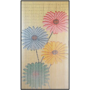 Handmade Bamboo Beaded Curtain Gerbera Flower Bohemian Wedding Custom Decorative Door Hanging Home Factory Direct Fast Shipping - Product Image 1