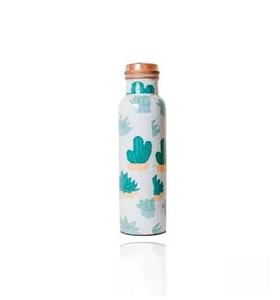 Botella de Agua de Cobre Tropical Paradise con Diseño Exótico de Hojas de Hibisco, Botella Reutilizable para el Hogar, Oficina y Viajes - Product Image 5