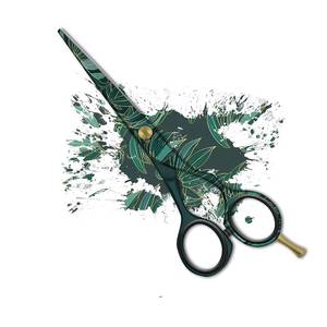 Ciseaux de coiffure professionnels en acier inoxydable, lame tranchante, pour droitiers, usage en salon, motif vert - Product Image 3