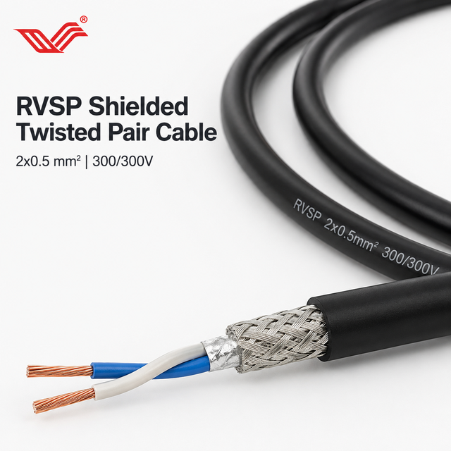 RVSP Shielded Twisted Pair Cable 300/300V Copper Signal Cable for Fire Alarm CCTV Intercom and Security Wiring