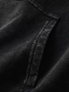 Sudadera con Capucha de Forro Polar Grueso de 400g para Hombre, Estilo Gótico Vintage, Diseño Desgastado, con Bolsillos, Servicio OEM, Cómoda y Elegante - Product Image 4