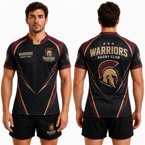 Camiseta de Rugby Personalizada, Uniforme Transpirable de Poliéster, Logotipo del Equipo Bordado, Fabricante OEM, Ropa Deportiva al por Mayor, Kits de Equipo 2026 - Product Image 1