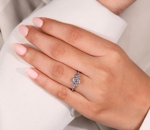 Bague de fiançailles en or véritable 14 carats avec diamant ovale de 1,24 carat, clarté E VVS2, diamant cultivé en laboratoire, bague de mariage, bague délicate, bague de promesse - Product Image 5